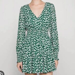 Abercrombie long sleeve smocked waist mini